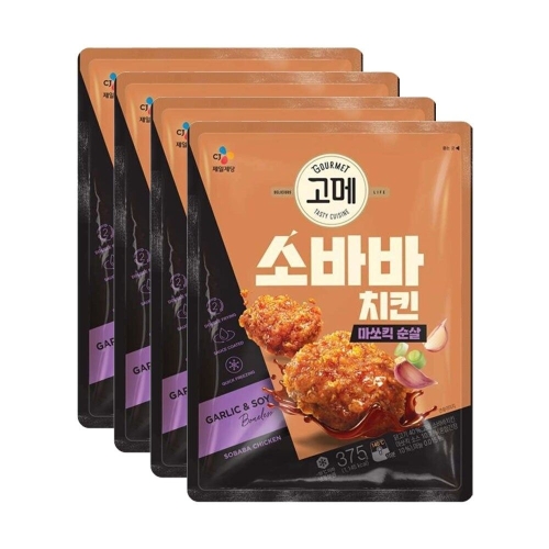 CJ제일제당 고메 소바바 치킨 마쏘킥 순살 375g (4개)_이미지
