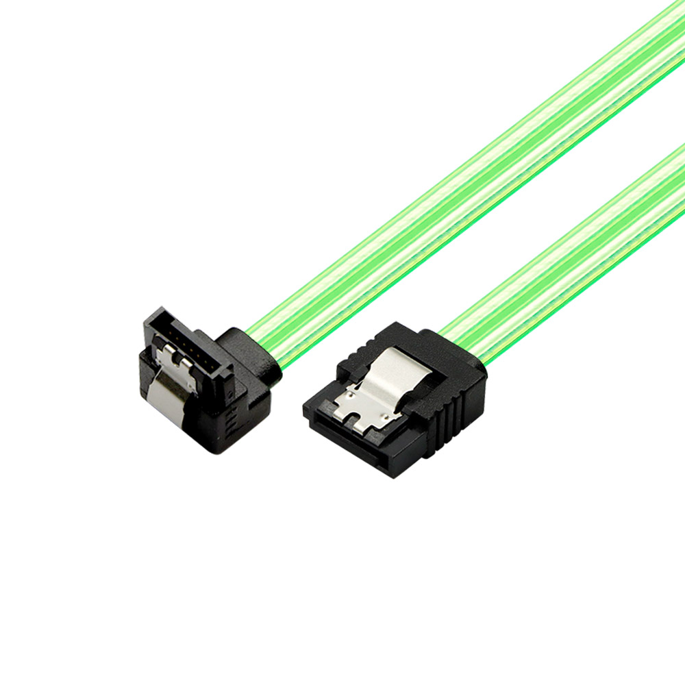 마하링크 SATA3 케이블 ㄱ자 투명 그린 (ML-S3LLG, 0.5m)_이미지
