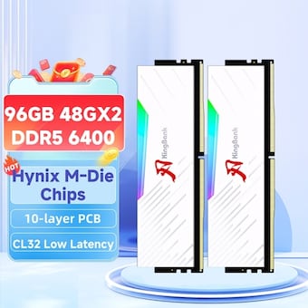 닉스 <b>KINGBANK</b> DDR5 8GB 16GB 32GB 4800 5600 6000 6400MHZ 듀크 데스크탑 메모리 288PI..