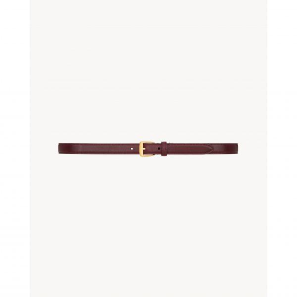 생로랑 A/S TRAPEZOID 씬 벨트 레더 핫 와인 806217AAD596195 직진_이미지