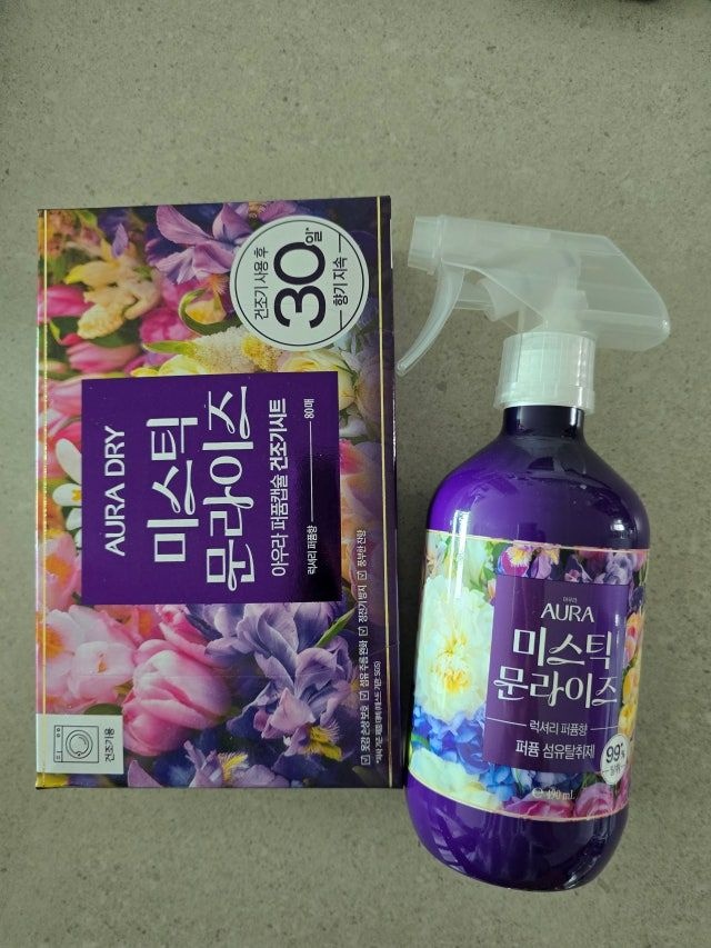 퍼퓸캡슐 드라이시트 미스틱 문라이즈 80매 + 탈취제 490ml