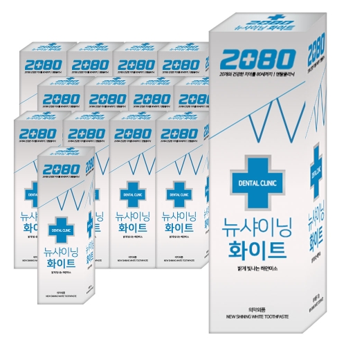 2080 덴탈클리닉 뉴 샤이닝 화이트 치약 125g (14개)_이미지