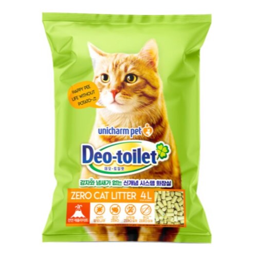 LG유니참 데오토일렛 감자&냄새Zero 캣모래 4L (3개)