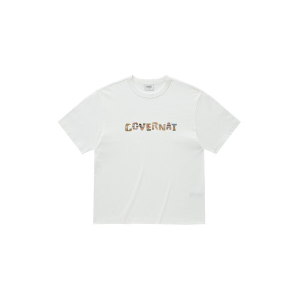 커버낫 COVERNAT 젠가 로고 그래픽 티셔츠 화이트 6854022 CO2603ST0