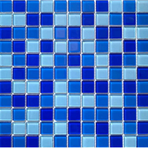 유니디자인 유리 모자이크타일 5mm 믹스 08 블루 (1장, 30cm x 30cm)_이미지
