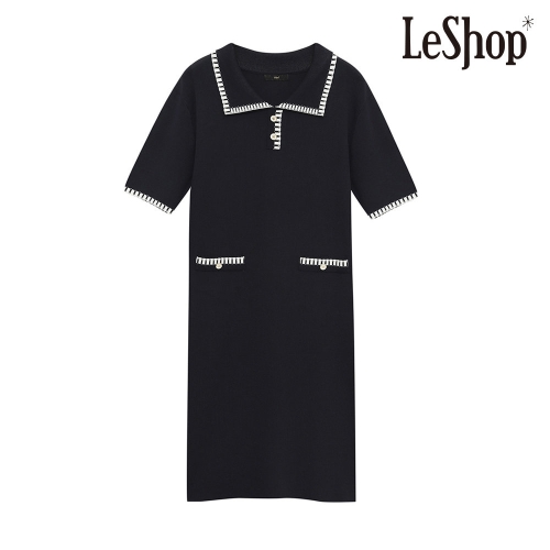 르샵 배색 카라 반팔 니트OP-LC32KO400_이미지