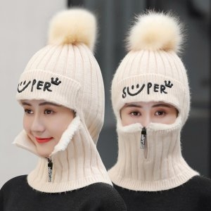 겨울철 한파 방한 마스크 털모자 등산 스키 보드 비니