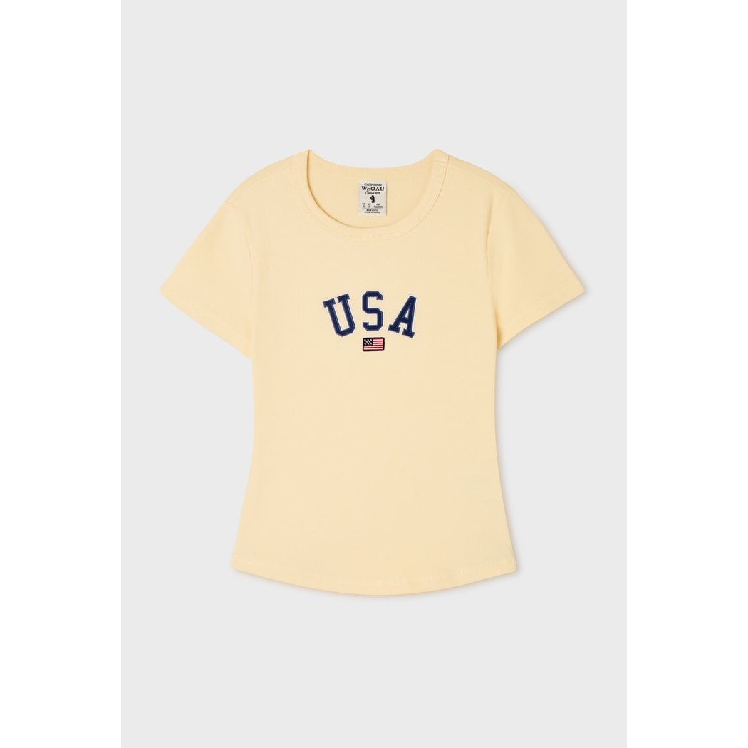 USA 골지 반팔 티셔츠 / WHRAG3791F