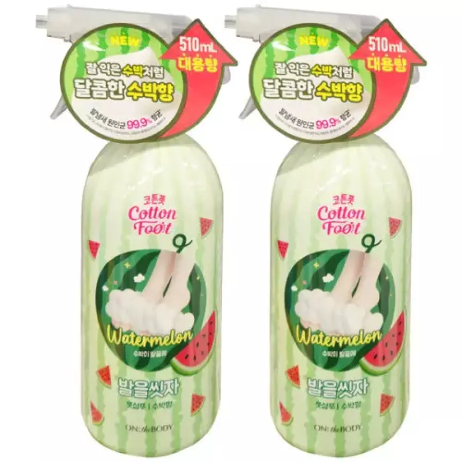 온더바디 발을씻자 코튼 풋샴푸 발샴푸 수박향 510ml (2개)_이미지
