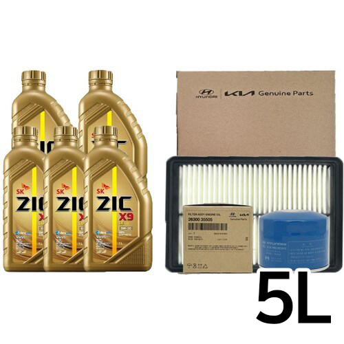 SK엔무브 지크 X9 LS 5W30 5L + 순정필터 기아 더뉴 K5 JF 1.6 가솔린 터보_이미지