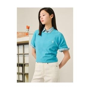 LADIES 솔솔니트 코튼실크 라운드넥 홀가먼트 풀오버 스카이블루 BF5351C07Q 314939