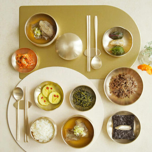  놋담 방짜유기 2인 봄꽃 반상기세트 17P