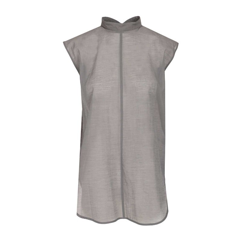 스탠드 칼라 센터 프론트 심 슬리브리스 탑 G1AB0040 ABU 94G FUMO