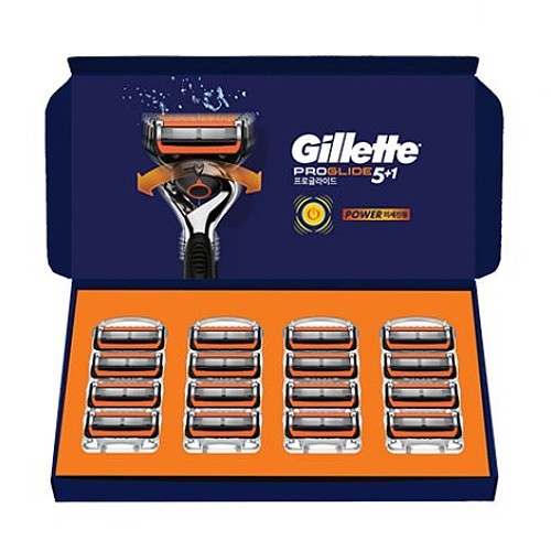 질레트 리뉴얼 퓨전 프로글라이드 파워 면도날 (16개)