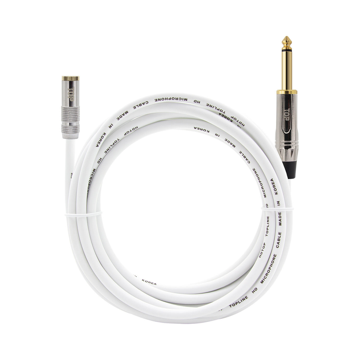 탑라인에이치디 HDTOP 3.5 스테레오 to 5.5 모노 FM 메탈화이트 케이블 (1.5m, HT-TP3423)