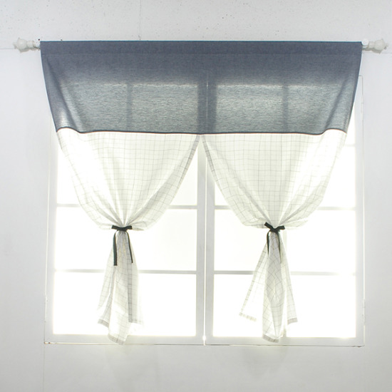 벨라이프 펜슬체크 소창커튼 (150x150cm)_이미지