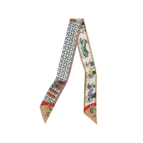 에르메스 레 부아츄 누벨 트윌리 블루 베쥬 루즈 H064108S06