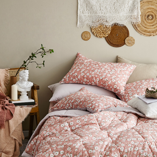 글로벌베딩서비스 아르페지오베이직 오브엔 핑크 60수아사면 차렵풀세트 (슈퍼싱글 SS)