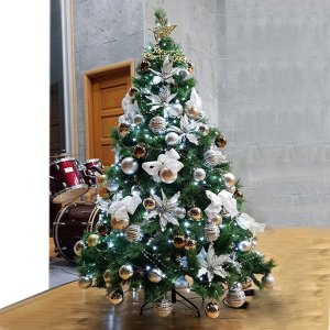 백산엘앤티 트리나라 최고급 유리볼 장식 얼음혼솔트리 화이트세트