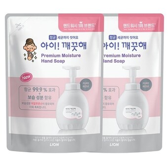 <b>아이</b><b>깨끗해</b> 프리미엄 모이스처 폼 핸드솝 퓨어로즈 리필 400ml