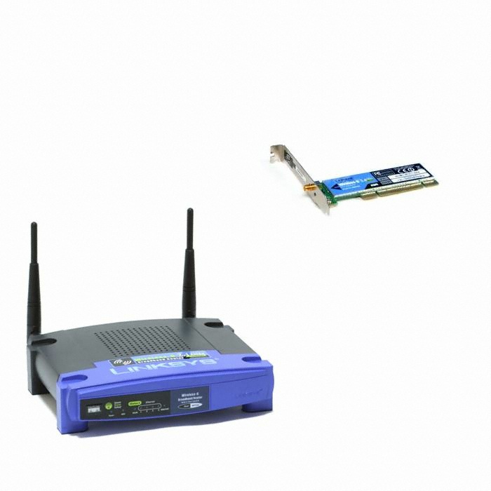 Cisco-Linksys WRT54G V7 공유기 패키지 (+ WMP54G PCI 무선랜카드)_이미지