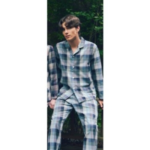 와코루 남성 베이직 기모 선염 체크 파자마_WPA5485M (1세트)