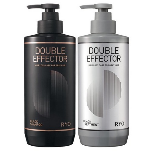 려 더블이펙터 블랙 샴푸 543ml+트리트먼트 543ml 2종 세트_이미지