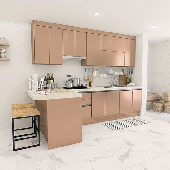 닥터씽크 릴러블키친7 메탈브론즈 ㄱ자 아일랜드형 (~3.2m)