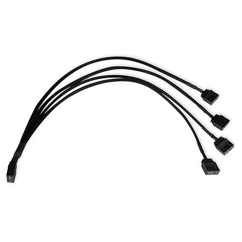 ALPHACOOL Y형 스플리터 ARGB 3pin to 4x3-pin 케이블 (0.3m, 블랙)_이미지