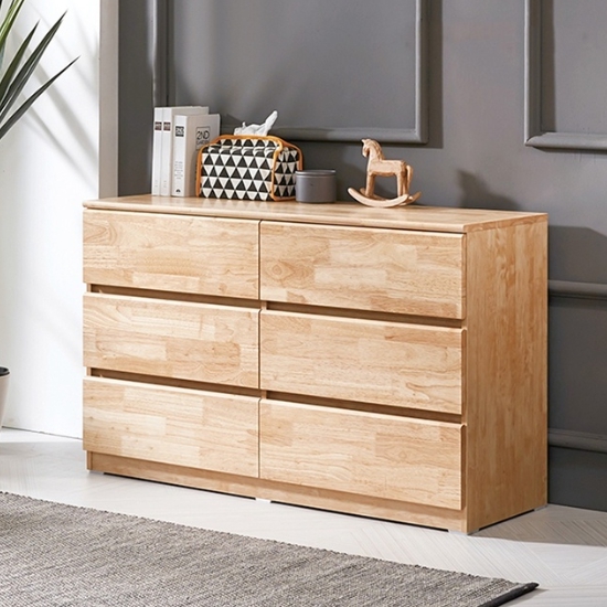 BIF보루네오  앳홈 테드 속깊은 러버 원목 와이드 광폭 서랍장 1200