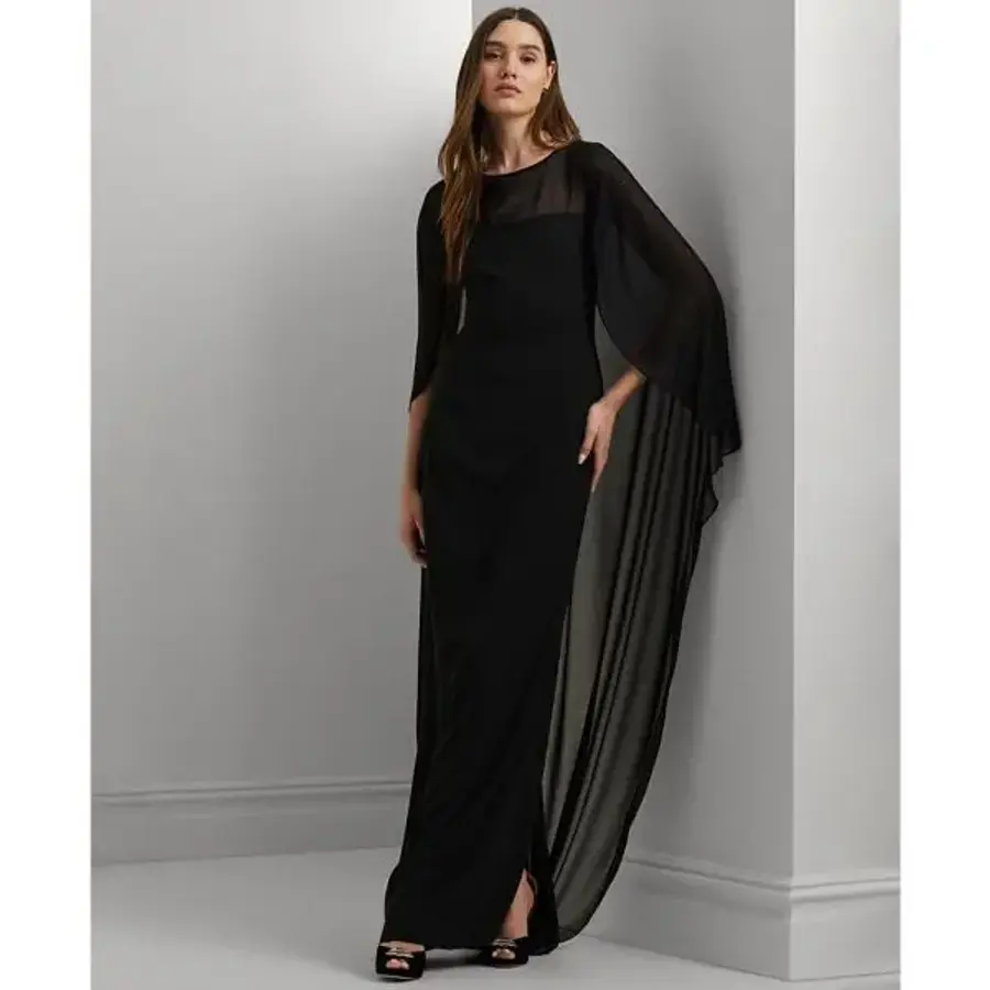  폴로랄프로렌 로렌 우먼 Cape Georgette Gown 블랙 22027729 430901