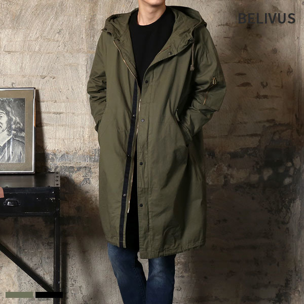 빌리버스 롱 점퍼 야상 후드 아우터 WS065_이미지