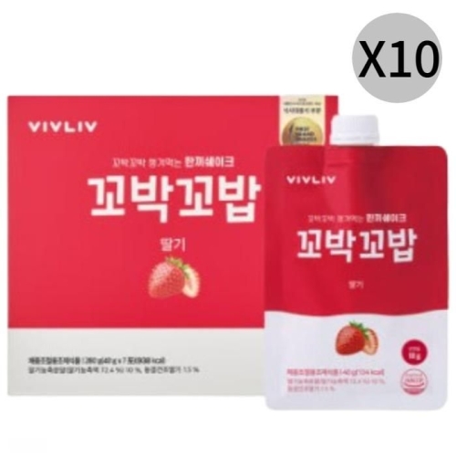 비브리브 꼬박꼬밥 딸기 7포 (10개)