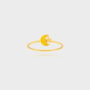 베티블루 995 999 24K 순금 에나멜 별 달 여성 여자 1.45g 금 링 반지.. 35091494_이미지
