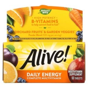 네이쳐스웨이 아이허브 Natures Way 네이처스 웨이 Alive 데일리 에너지 종합비타민 및 종합 미네랄 60정 빠른직구_이미지