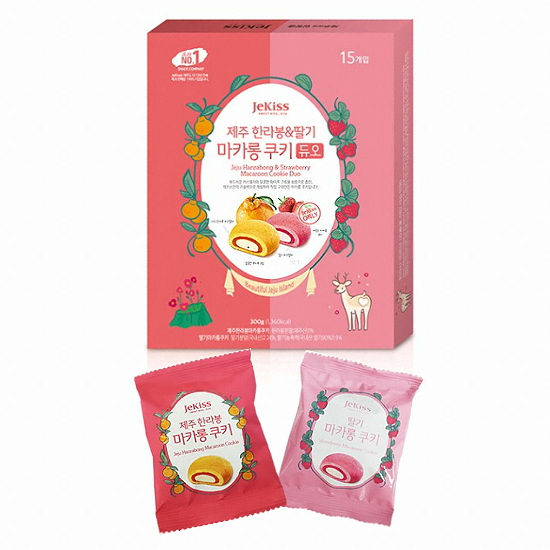 제주 한라봉&딸기 마카롱 쿠키 듀오 300g