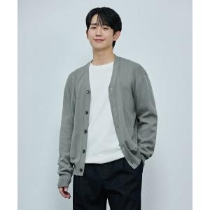 마인드브릿지 남성용 COUTURE 브이넥 세미오버핏 가디건 MZCD2170 100 BLUE_이미지