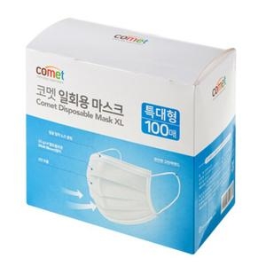 쿠팡 코멧 일회용 마스크 화이트 특대형 (200매)_이미지