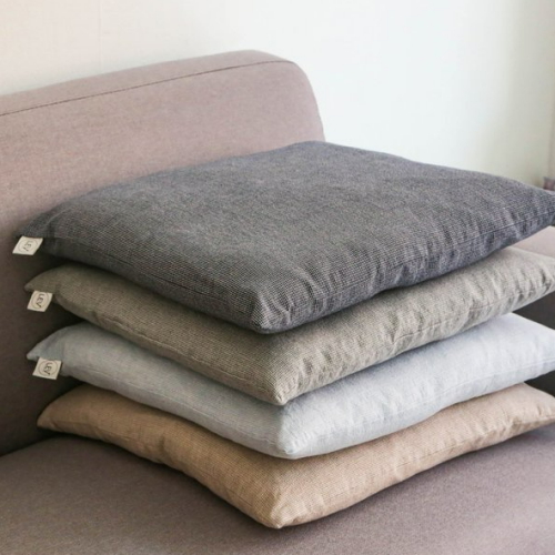 레브라이프 멜란 워싱 깨알 체크 면 방석커버 40x40_이미지