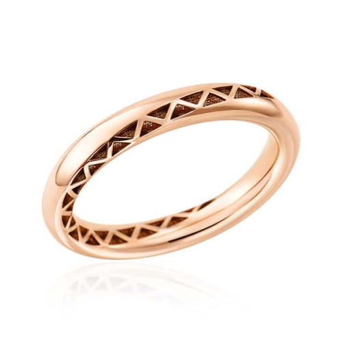 14K 볼륨 크로스 삼각컷 올밴드 할로우링 반지 SRS42132