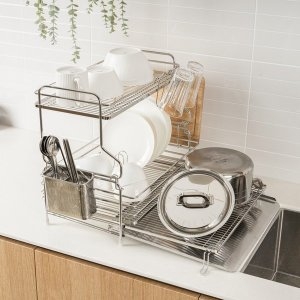 식기건조대 설거지건조대 스텐 그릇 2단 건조대 풀세트