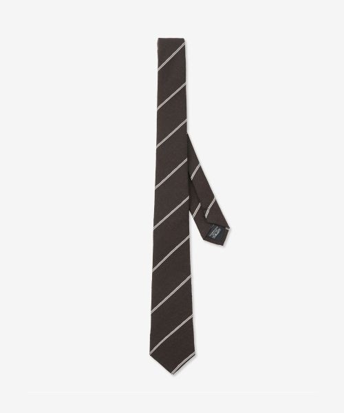 TNGT Wool Blended Regimental Slim Tie Deep Brown TNNE6E101D2