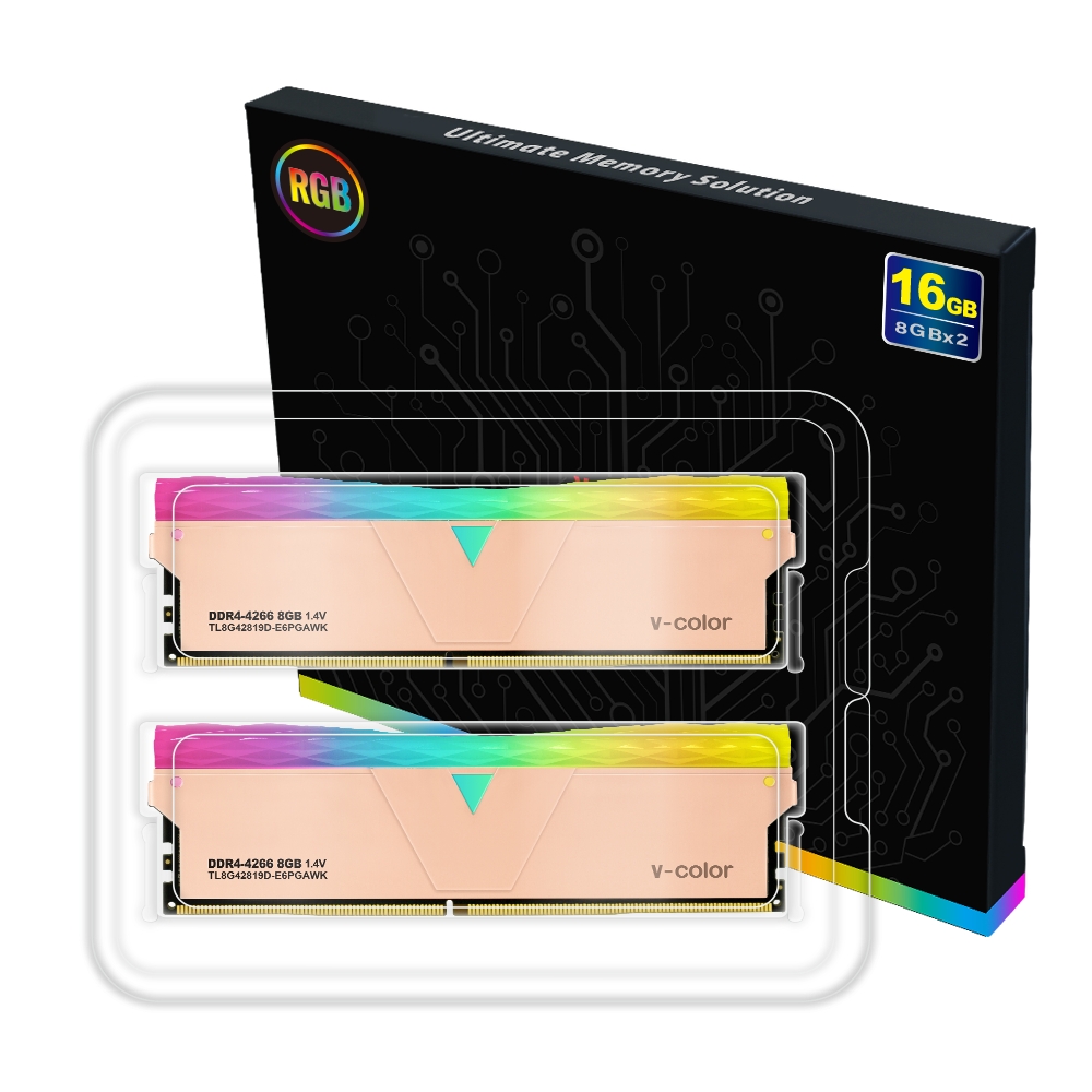 V-Color DDR4-4266 CL19 PRISM PRO RGB 골든아미스 패키지 (32GB(16Gx2))