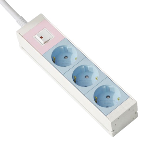 뉴잇 3구 16A 메인스위치 과부하차단 알루미늄 납작멀티탭