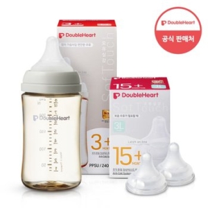 더블하트 모유실감 3세대 PPSU 오후의베이지 160ml (젖병 1개 + 젖꼭지 3개)_이미지