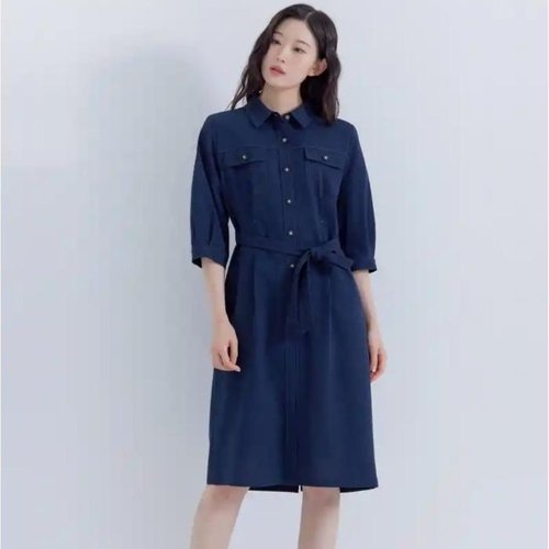 지센 셀러허브 2 HC04 여성 7부소매 원피스 여성 셔츠형 7부 소매 원피스 Lfopp801 NA