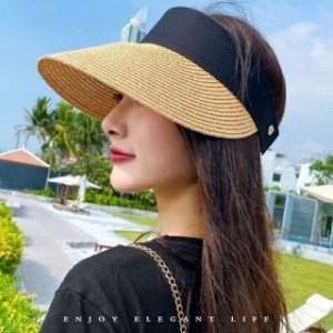 은창 골드 블랙 하이라인 밀짚 선캡 썬캡 모자 돌돌이 WA560CB