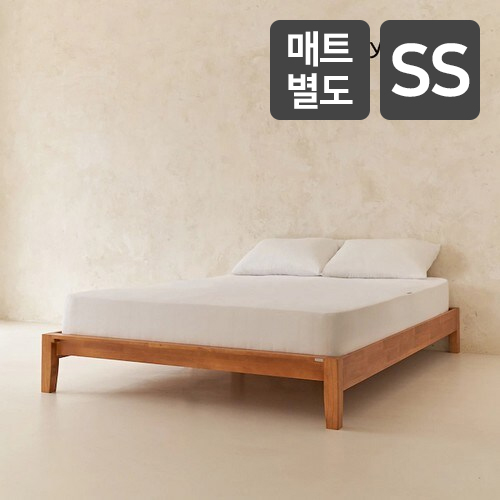 휴도 공간의 선유 무헤드 원목 침대 SS (매트별도)_이미지