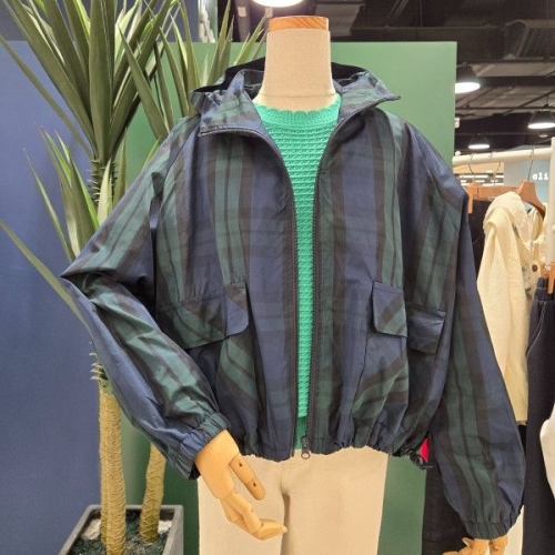 멜로디가든 체크 나그랑 점퍼 M25S2R113 네이비_이미지