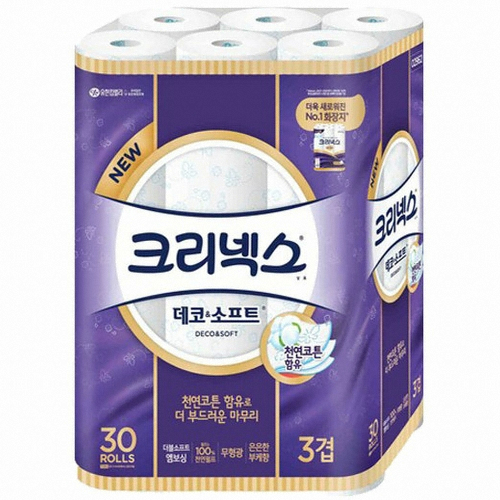 크리넥스 데코 앤 소프트 27m (30롤) (4팩)_이미지